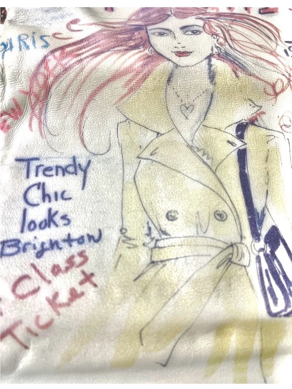 Vintage Brighton City Chic Graffiti Art Leather Trifold Fashionista KISS Wallet